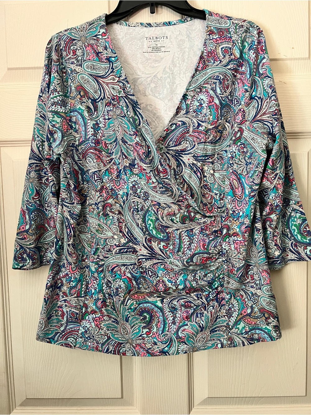 Talbots Multicolor Paisley Wrap Blouse SIZE 1X